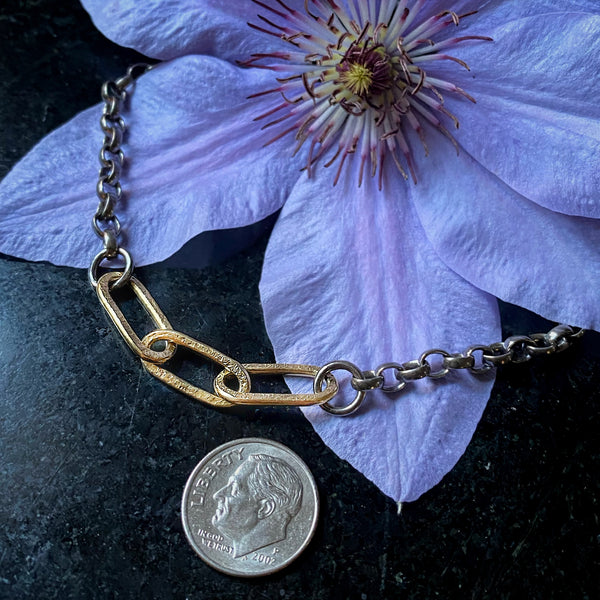 Thick Paperclip Strength Links w/18K Gold