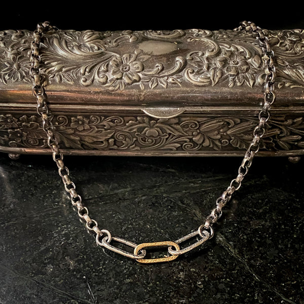 Thick Paperclip Strength Links 2/Silver 1/18K Gold