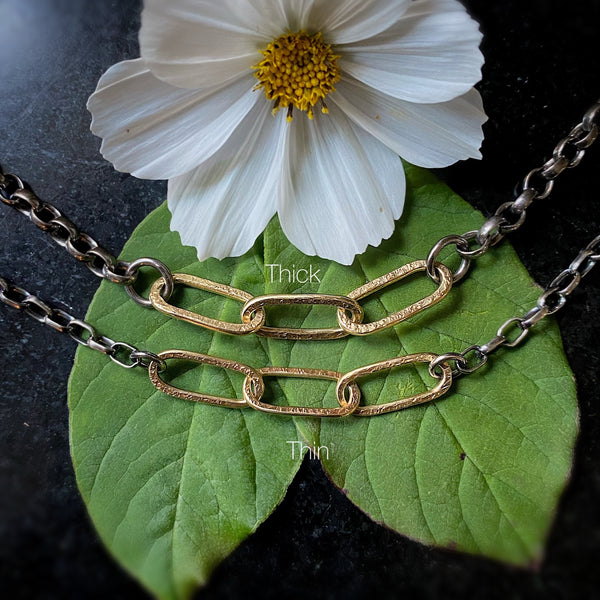 Thick Paperclip Strength Links w/18K Gold